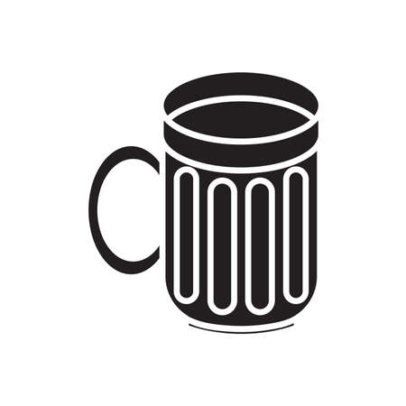 Empty mug for beer on white background. Vector illustrationのイラスト素材