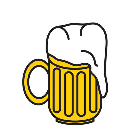 A beer mug on a white background. Vector illustrationのイラスト素材
