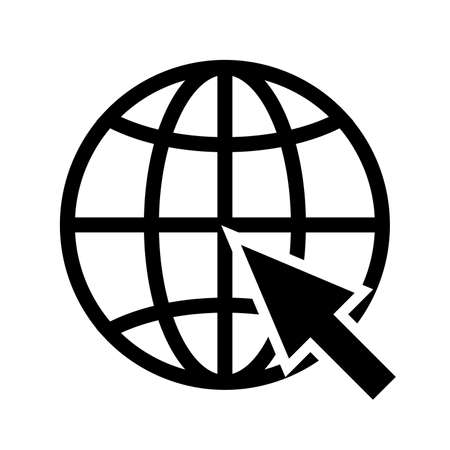 The cursor arrow is pointing to the planet symbol. Vector illustrationのイラスト素材