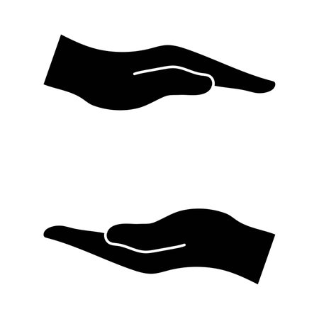 Two hands. The concept of protecting anything. Vector illustrationのイラスト素材