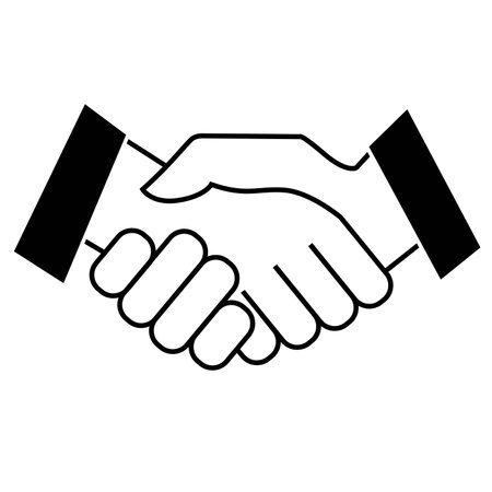 Business handshake. Icon on white background. Vector illustrationの写真素材