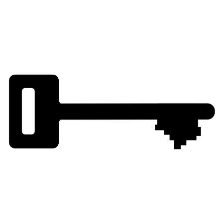 Key silhouette on white background. Vector illustrationのイラスト素材
