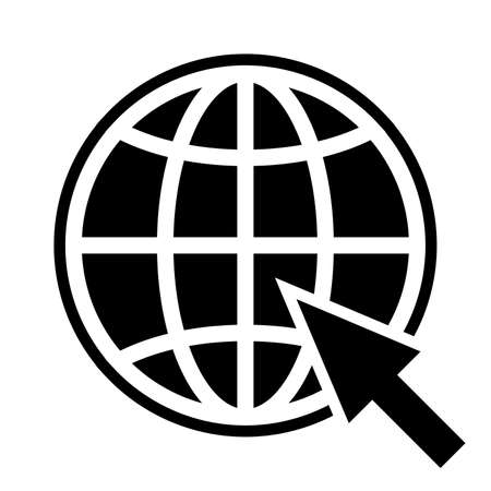 The cursor arrow is pointing to the planet symbol. Vector illustrationのイラスト素材