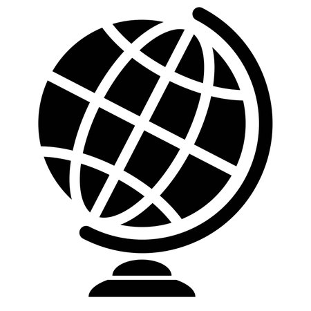 Symbolic image of geographical globe. Web icon. Vector illustrationのイラスト素材