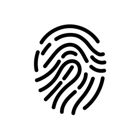 Finger print on white background. Vector illustrationのイラスト素材