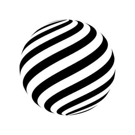 Abstract striped spheres for your design. Vector illustrationのイラスト素材
