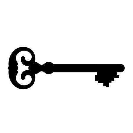 Key silhouette on white background. Vector illustrationのイラスト素材