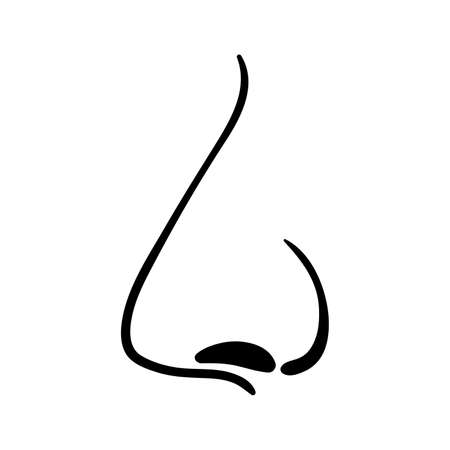 Human nose, side view. White background Vector illustrationのイラスト素材