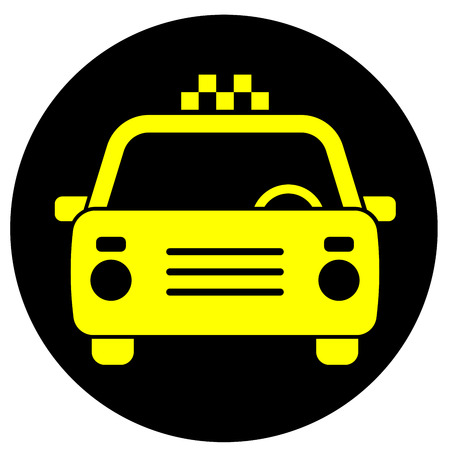 Icon with the image of a taxi car. Vector illustrationのイラスト素材