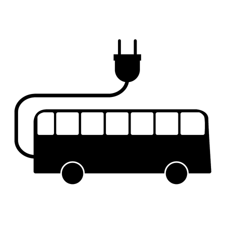 Electric bus sign on white background. Vector illustrationのイラスト素材