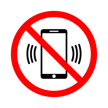 Sign prohibiting the use of a mobile phone. Vector illustrationのイラスト素材