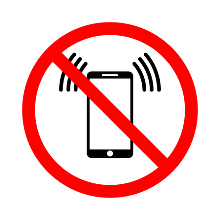 Sign prohibiting the use of a mobile phone. Vector illustrationのイラスト素材