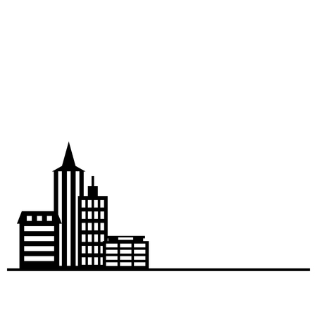 Buildings icon with space for text. Vector illustrationのイラスト素材