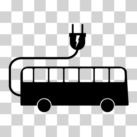 Electric bus sign on checkered backdrop. Vector illustrationのイラスト素材
