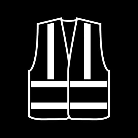 Signal vest with reflective stripes on a black background. Vector illustrationのイラスト素材