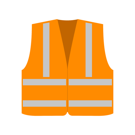 Orange signal vest with reflective stripes. Vector illustrationのイラスト素材