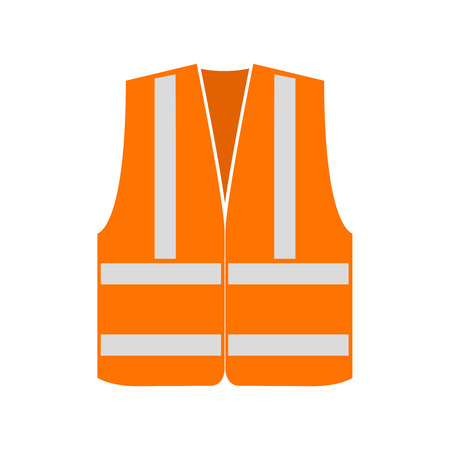 Orange signal vest with reflective stripes. Vector illustrationのイラスト素材