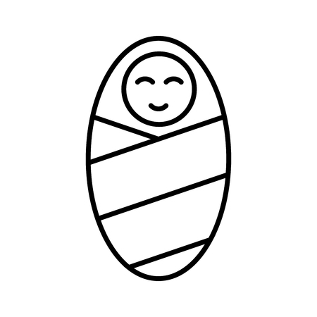 Newborn baby wrapped in a blanket. Icon. Vector illustrationのイラスト素材