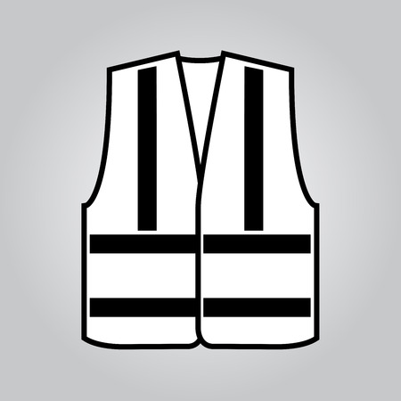 Signal vest with reflective stripes. Vector illustrationのイラスト素材
