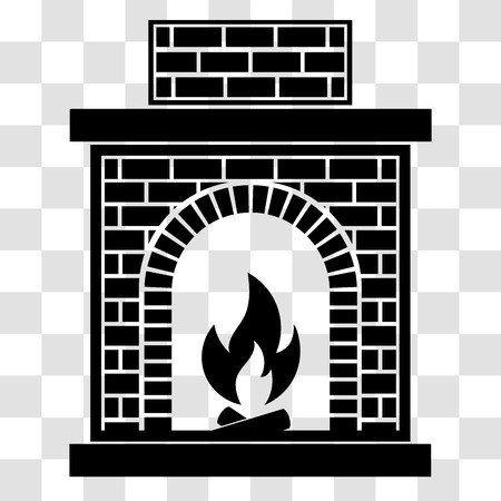 Classic brick fireplace. The element of the interior living room. Vector illustrationのイラスト素材