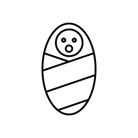 Newborn baby wrapped in a blanket. Icon. Vector illustrationのイラスト素材
