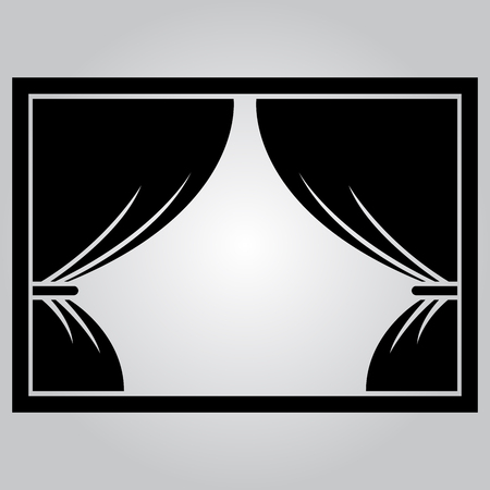 Curtain on the stage. Icon. Vector illustrationのイラスト素材