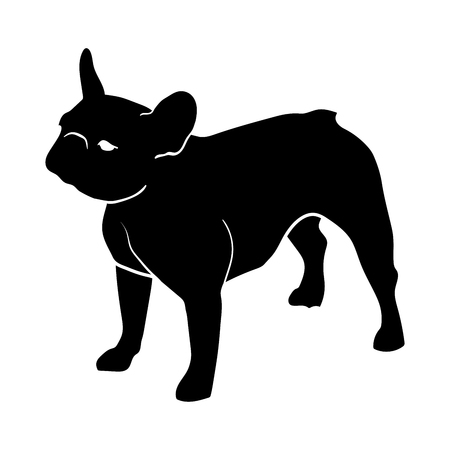 French Bulldog on a white background. Silhouette. Vector illustrationのイラスト素材