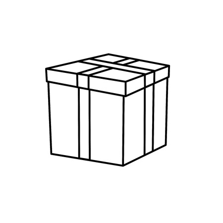 Gift box with ribbon isolated on white. Vector illustrationのイラスト素材