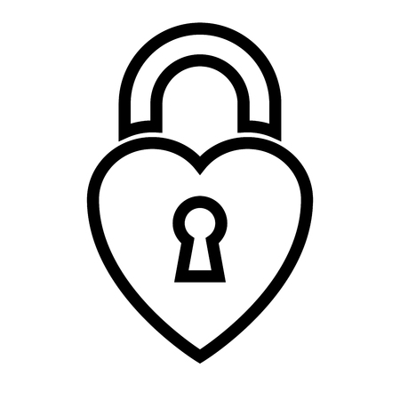 Heart shaped padlock on white background. Vector illustrationのイラスト素材