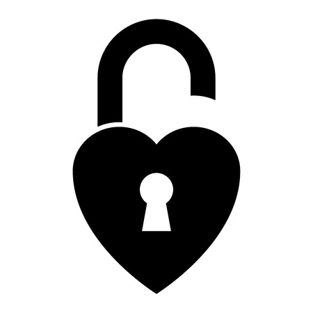 Heart shaped padlock on white background. Vector illustrationのイラスト素材