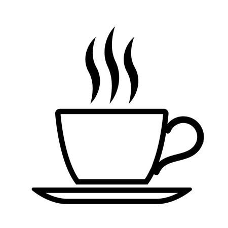 Cup with fragrant hot drink on white backgroundのイラスト素材