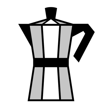 Italian coffee maker, moka pot. Vector illustrationのイラスト素材