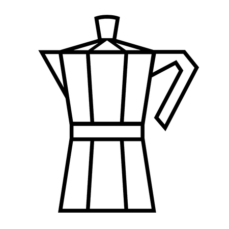 Italian coffee maker, moka pot. Vector illustrationのイラスト素材
