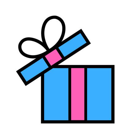 Gift box icon on white background. Vector illustrationのイラスト素材