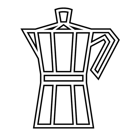 Italian coffee maker, moka pot. Vector illustrationのイラスト素材