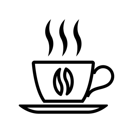 Cup of aromatic coffee on white backgroundのイラスト素材