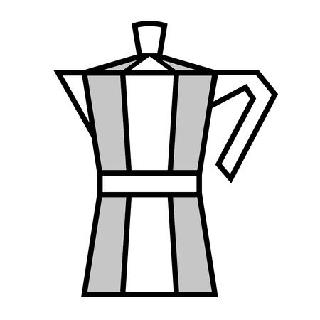 Italian coffee maker, moka pot. Vector illustrationのイラスト素材