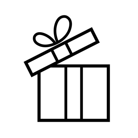 Gift box icon on white background. Vector illustrationのイラスト素材