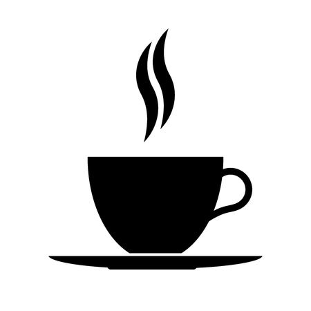 Cup with fragrant hot drink on white backgroundのイラスト素材
