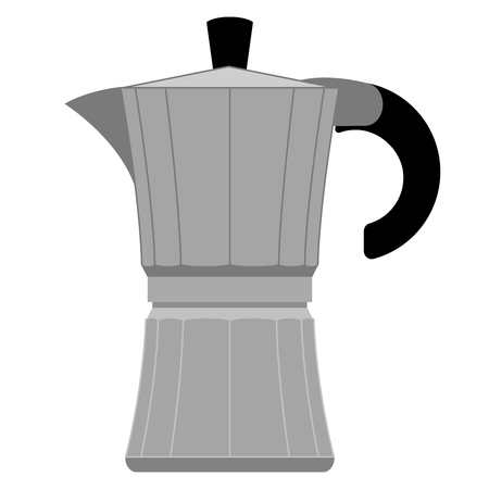 Geyser coffee maker on white background. Vector illustrationのイラスト素材