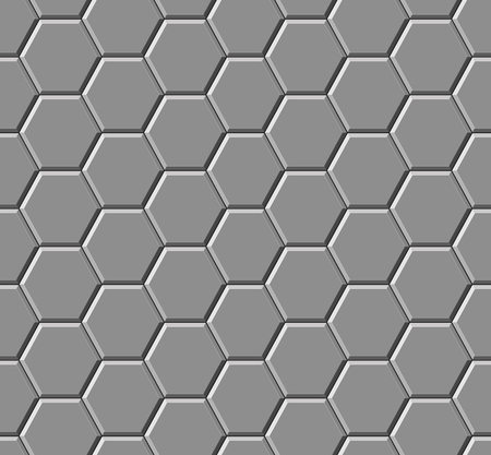 Gray hexagonal paving slabs. Seamless pattern. Vector illustrationのイラスト素材