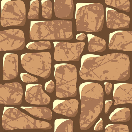 Seamless pattern. Cobblestone pavement or a stone wall. Vector illustrationのイラスト素材