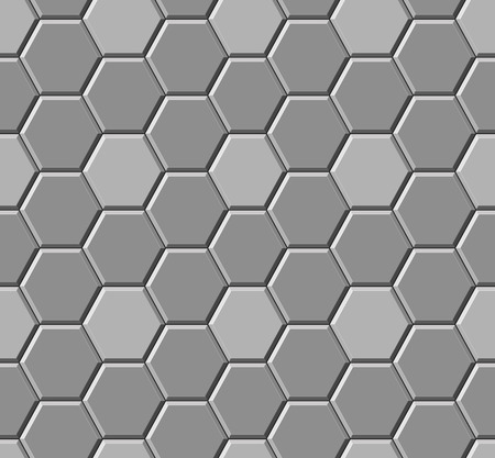 Gray hexagonal paving slabs. Seamless pattern. Vector illustrationのイラスト素材