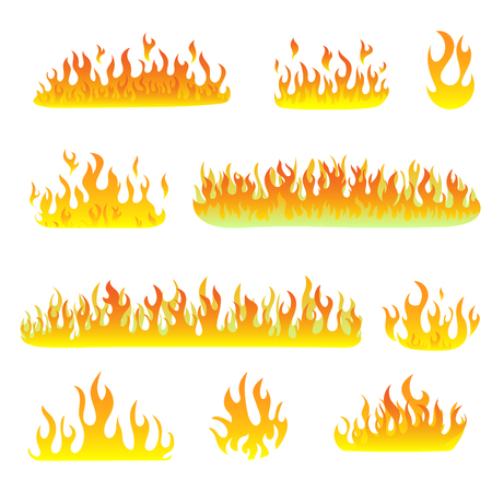 Image of a flame on a white background. Vector illustrationのイラスト素材