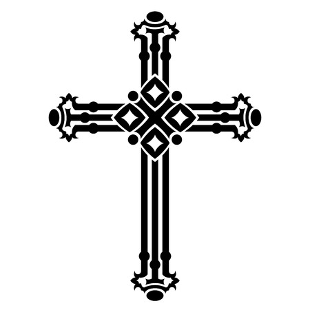 Christian cross isolated on white background.のイラスト素材