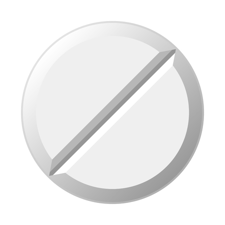 White round pill on white background.のイラスト素材