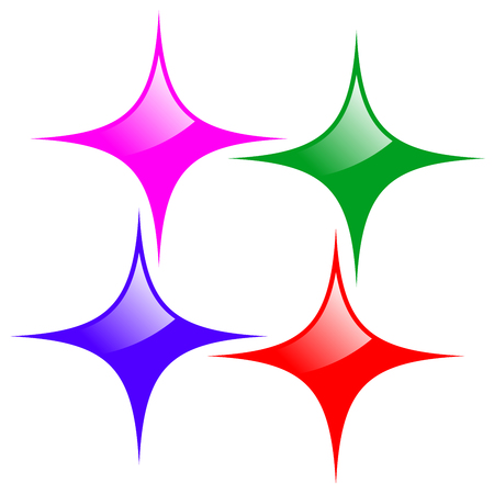 Shining stars on white background, sign of purity and gloss. Vector illustrationのイラスト素材