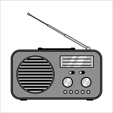 Radio receiver on white background. Vector illustrationのイラスト素材