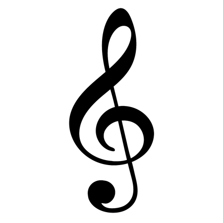 Treble clef on white background.のイラスト素材