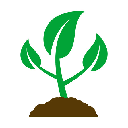 Icon of a young plant. Vector Illustration.のイラスト素材